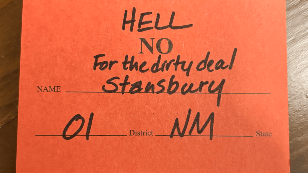 Rep. Stansbury's HELL NO on the dirty deal.